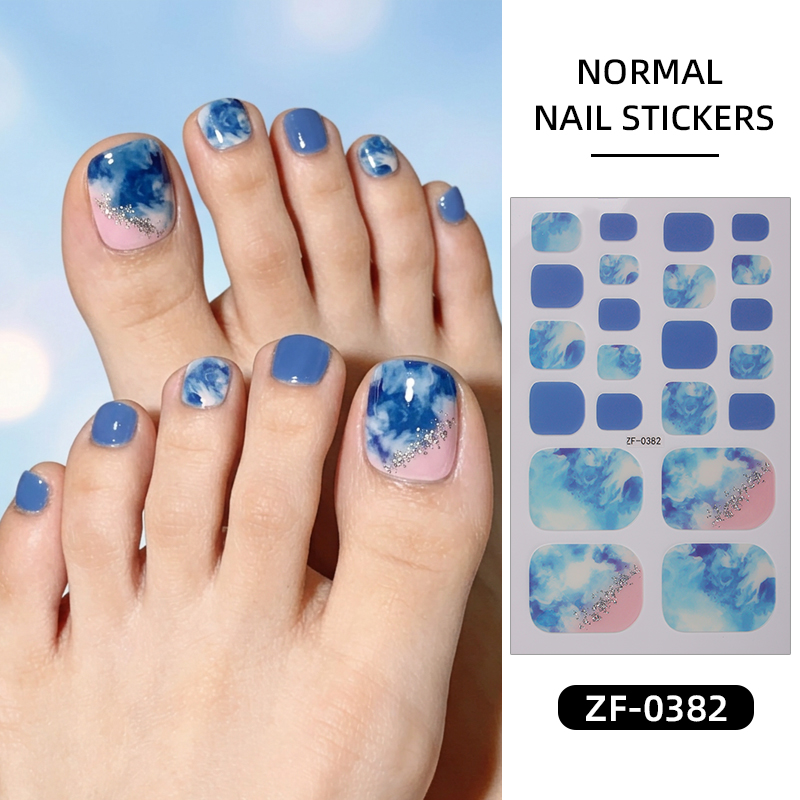 Full Cover Adhesive - 22 autocollants pour ongles de pieds