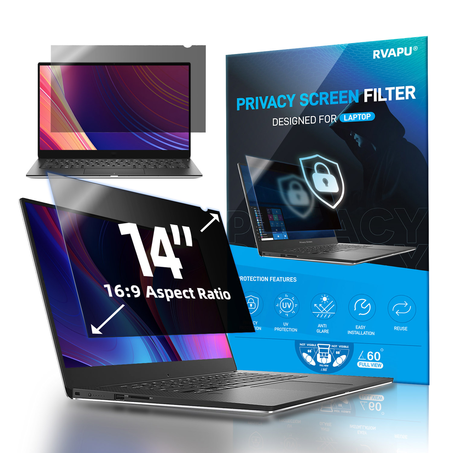 Matte Anti Glare Screen - Protecteur d'écran anti-peep/espion pour ordinateur portable
