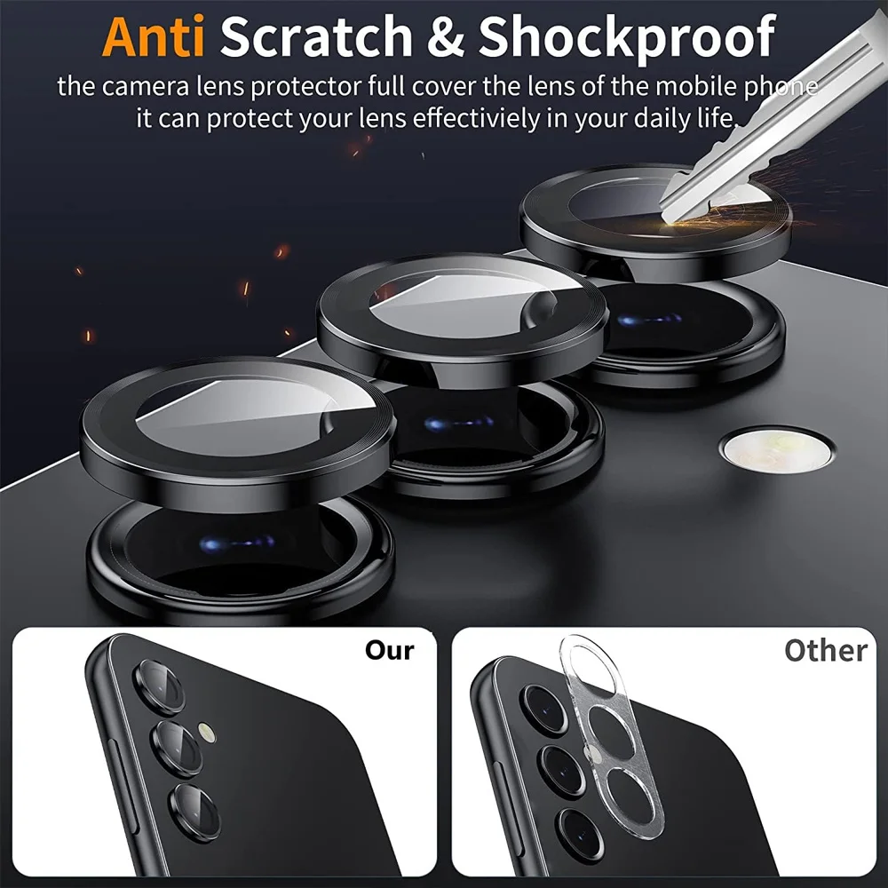Tempered Glass Screen 9H - Protection d'objectif d'appareil photo pour Samsung