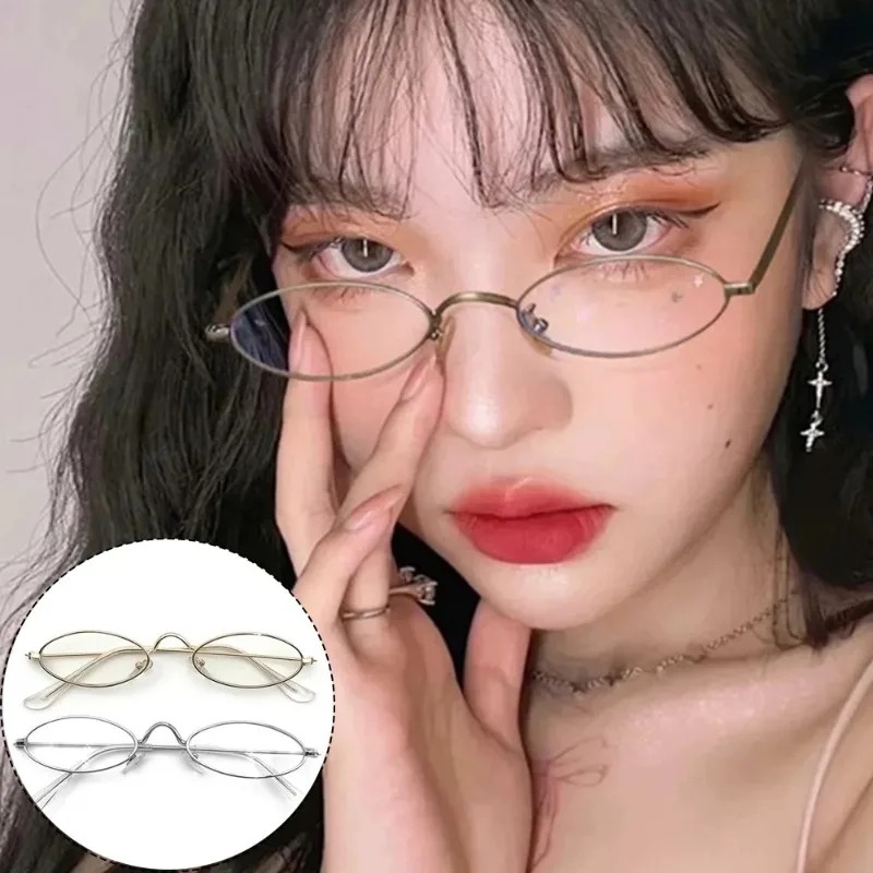 Lunettes ovales en métal Y2K p - Anti Blue Light Film avis et prix
